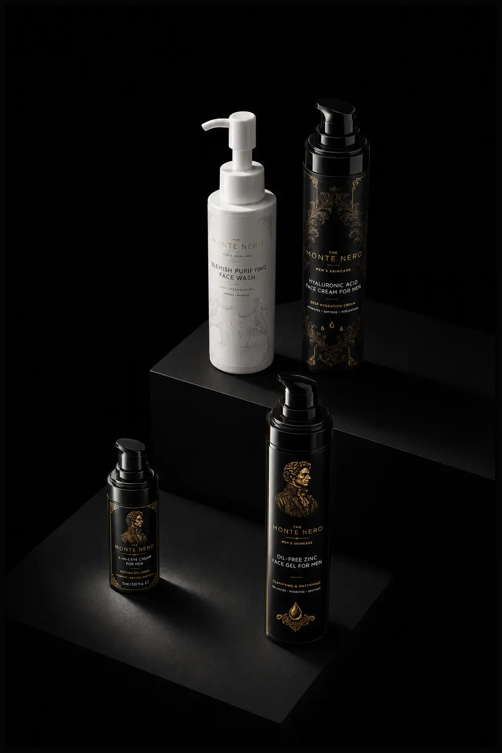 The Monte Nero men's skin care collection for cleansing and hydration
