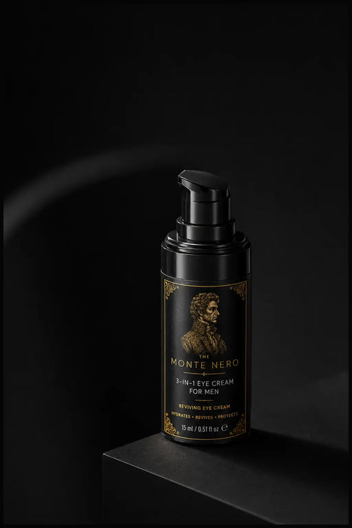 3-in-1 Eye Cream for Men — luxury editorial product portrait